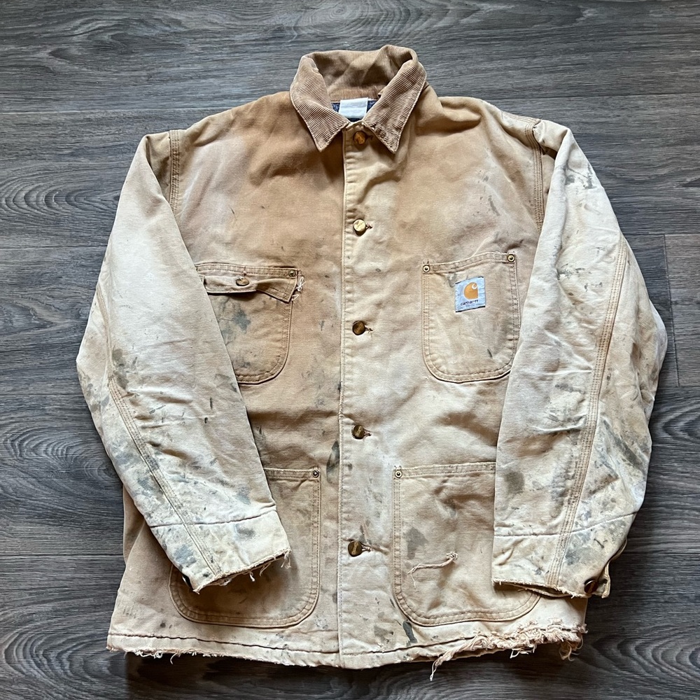 80s paint splatter Carhartt chore jacket